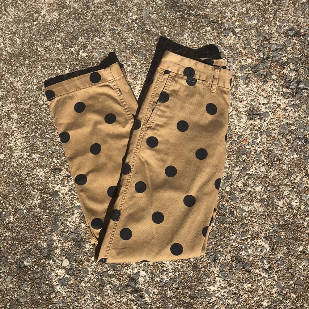 Cute J. Crew Polka Dot Khaki Chinos
